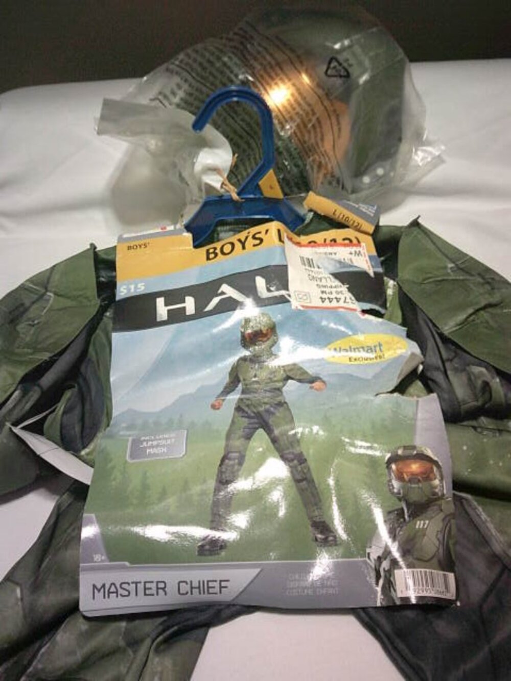 NEW DISGUISE BOYS SIZE L 10-12 HALO MASTER CHIEF HALLOWEEN COSTUME JUMPSUIT 👦